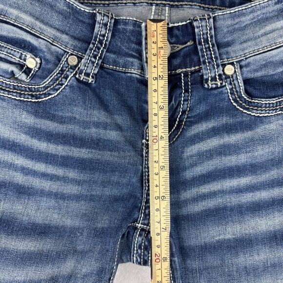 BKE Denim Sabrina Stretch Cropped Capris Jeans Women's Sz 24 Medium Wash Faded - Picture 11 of 12